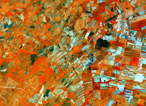 Příklad zpracované satelitní fotografie ze systému AMS