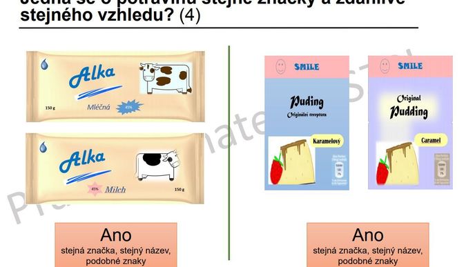 Materiál Státní zemědělské a potravinářské inspekce ke kontrolám dvojí kvality potravin