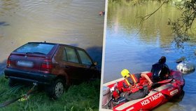 Řidič sjel s autem v Táboře do řeky. Po vytažení ho museli resuscitovat, v kritickém stavu skončil v nemocnici.