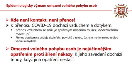 Epidemiologický význam omezení volného pohybu osob