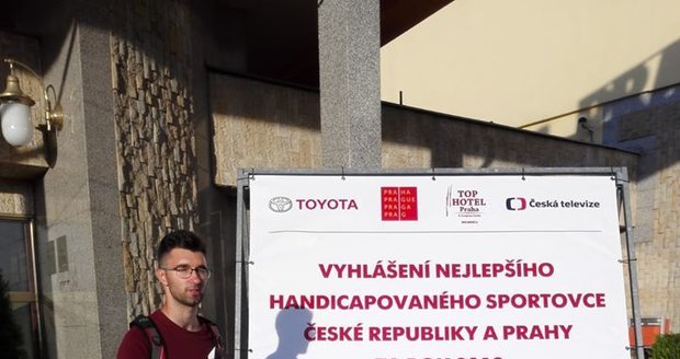 Tadeáš Kříž na vyhlašování nejlepších handicapovaných sportovců České republiky.