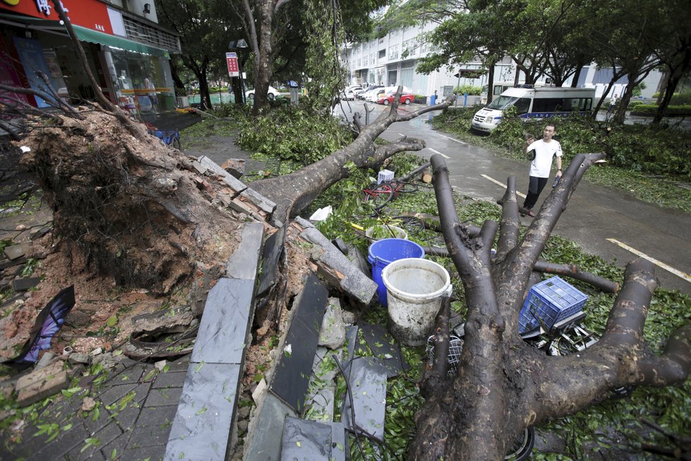 Tajfun Mangkhut přinesl do Číny silné deště.