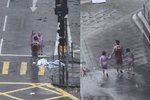 Muž si uprostřed tajfunu fotil své dcery.