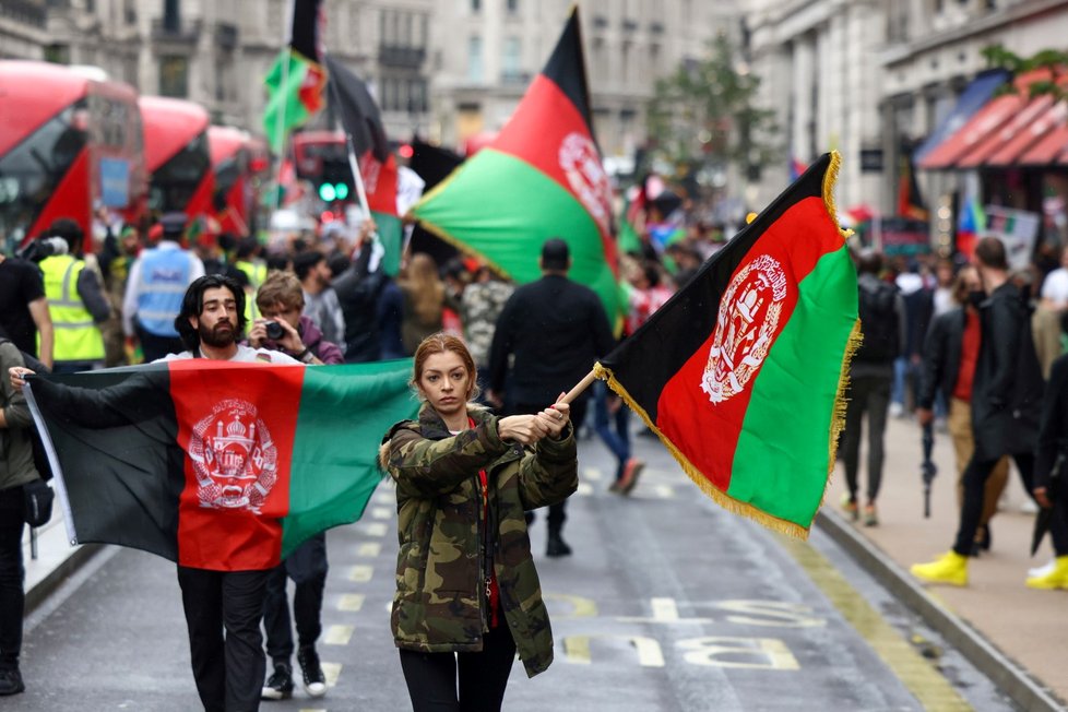 Demonstrace na podporu Afghanistánu ve Velké Británii