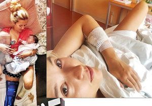Zraněná Tamara Klusová stíhá kojit dceru i chovat novorozeně.
