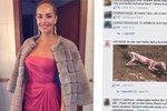 Táňu Kuchařovou „lynčují“ na Facebooku, že si na charitativní akci vzala pravý kožich.