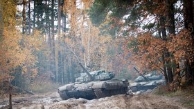 Zajatý ruský tank T-72 u Černihivu
