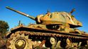 Tank na řecké frontě jako pozůstatek války