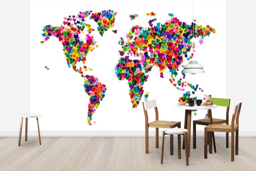 TapetaHearts World Map, 980 Kč za m2, Photowall