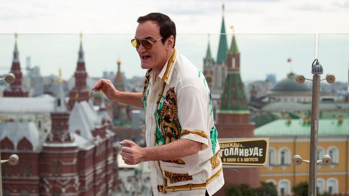 Quentin Tarantino na cestách s propagací svého nového filmu, zde v Moskvě