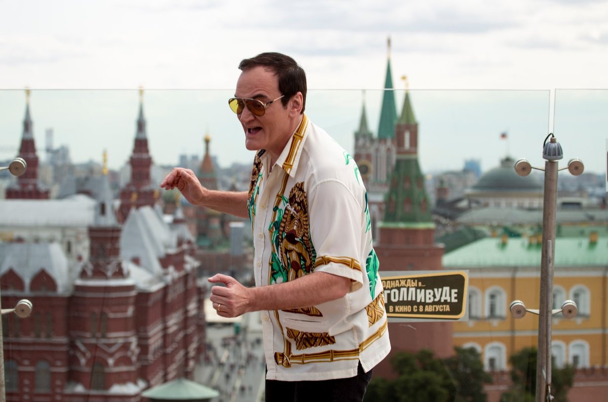 Quentin Tarantino na cestách s propagací svého nového filmu, zde v Moskvě