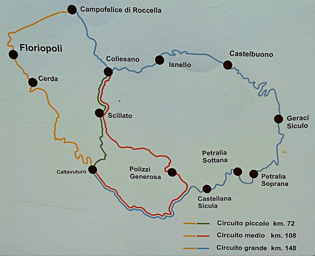 Targa Florio měl tři varianty délky. Nejčastěji se závodilo na prostřední verzi, dlouhé 108 kilometrů.