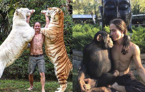 Novodobý Tarzan chce dokázat, že divoká zvířata nejsou nebezpečná! Věříte mu?