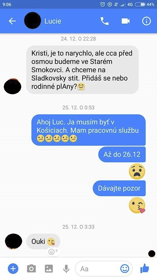 Poslední konverzace kamarádky s Lucií