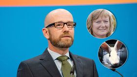 Generální tajemník CDU Peter Tauber, údajně šikanovaná Anne Höhneová-Weiglová a králík
