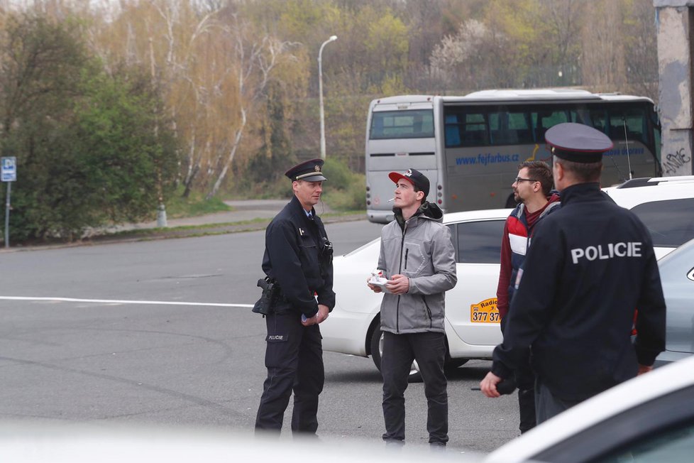 Protest taxikářů, pochod na Malostranské náměstí, 8. dubna 2019.