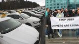 Taxikáři budou v pondělí znovu protestovat: Požadují vypnutí Uberu, Praha chce problémy řešit