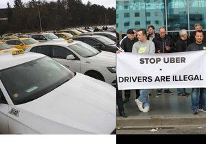 Taxikáři požadují vypnutí aplikací typu Uber.