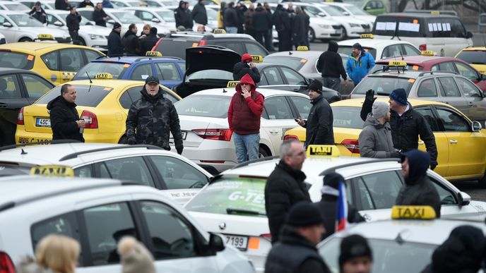 Protest pražských taxikářů