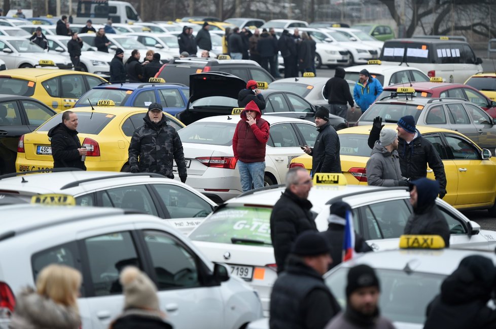 Protest pražských taxikářů