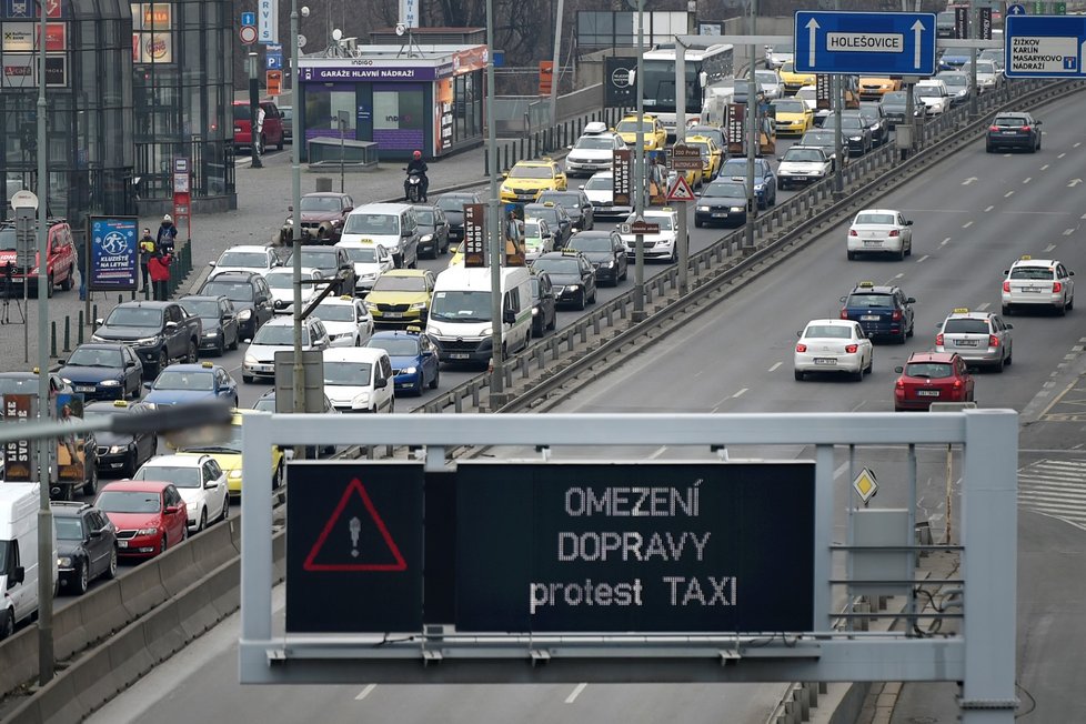 Protest pražských taxikářů