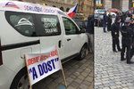 Pěší protest taxikářů v centru Prahy, 13. 11. 2018