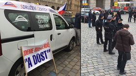 Pěší protest taxikářů v centru Prahy, 13. 11. 2018