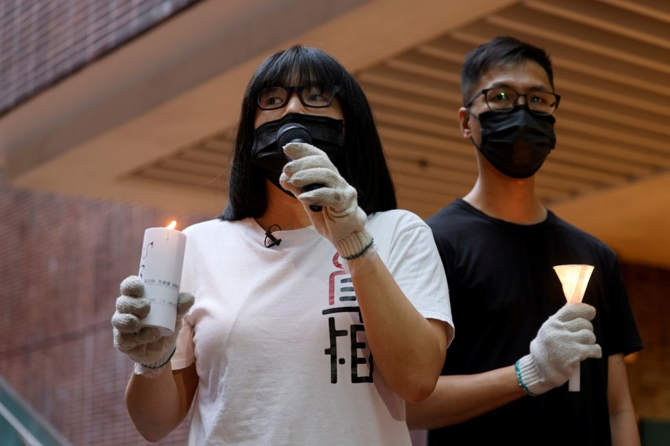 Aktivisté v Hongkongu si připomínají masakr v Pekingu; 2. května 2021.