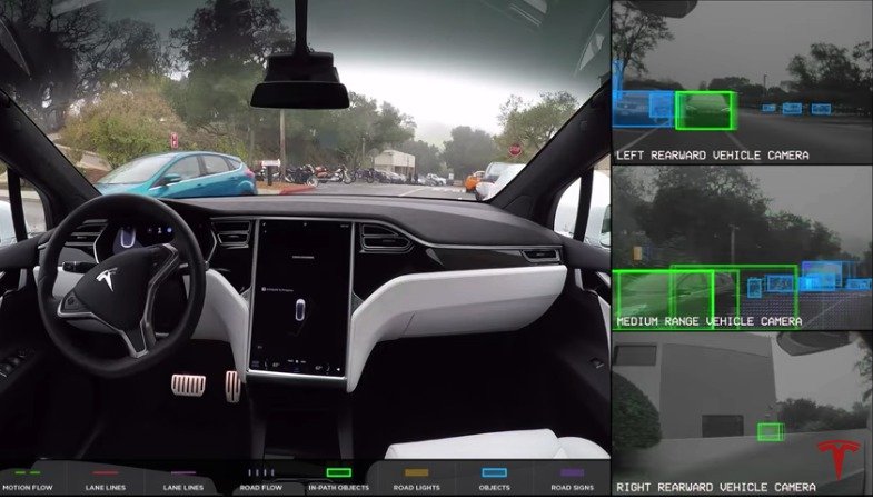 Testovací jízda s autopilotem Tesla