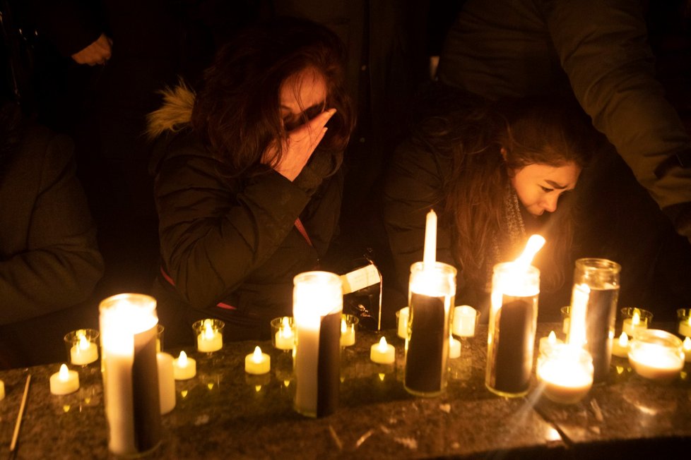 Pieta za lednové oběti sestřeleného ukrajinského letounu.