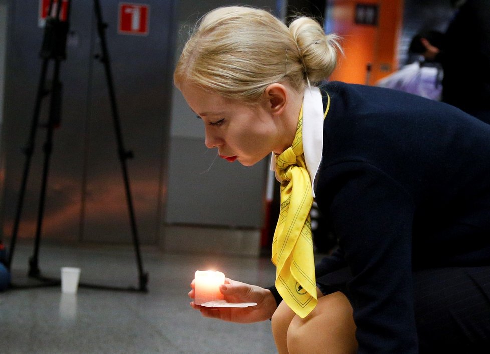 Pieta za lednové oběti sestřeleného ukrajinského letounu.