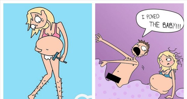 Tak trefné a vtipné! Ilustrátorka skvěle vystihla problémy těhotných žen