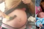 Heather Thorpe (24) z Velké Británie si jen pár týdnů před porodem mlátila do břicha kladivem, protože prý bylo moc těžké.