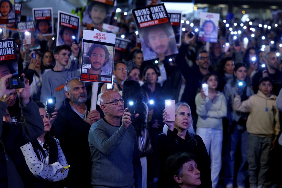 Tel Aviv: Demonstrace za propuštění rukojmích Hamásu (30. 12. 2023)