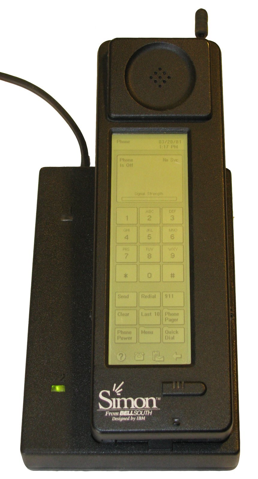 1993: IBM Simon První chytrý telefon s dotykovým displejem.