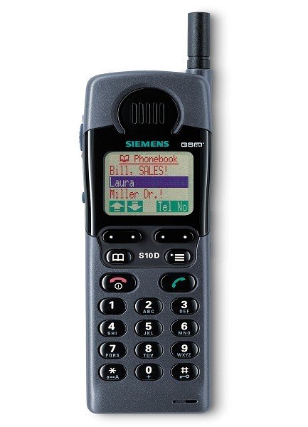 1997: Siemens S10 Mobil s barevným displejem.