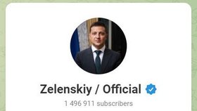 Volodymyr Zelenskyj má na Telegramu 1,5 milionu odběratelů.