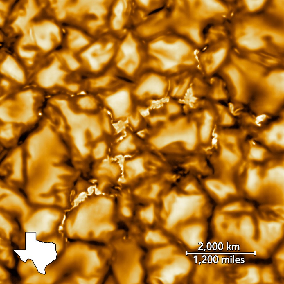 Nejdetailnější fotky Slunce: každá buňka je velká jako Texas či Francie.