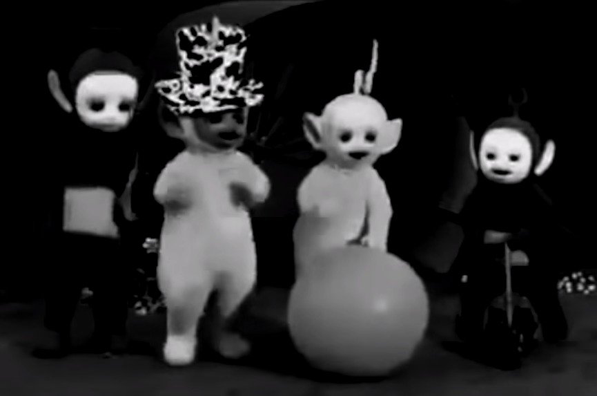 Teletubbies v černobílé verzi jsou opravdové psycho!