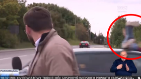 Dopravní nehoda během živého televizního vysílání