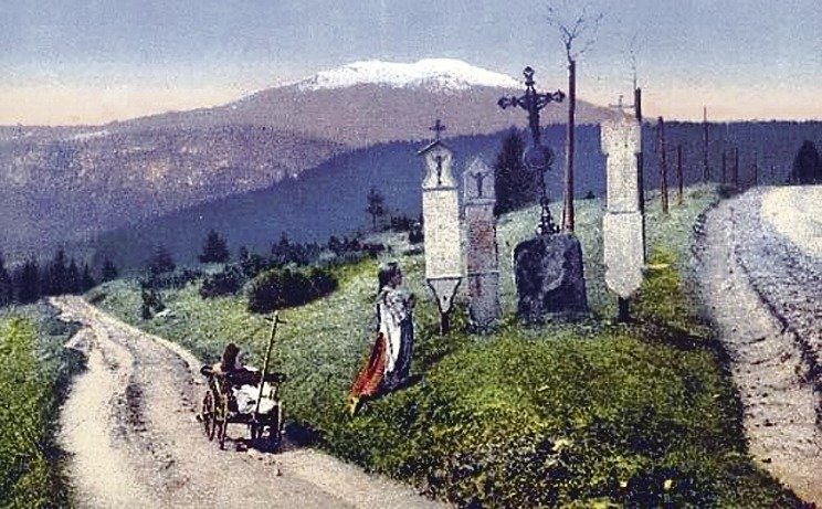Působivé okolí šumavské Modravy se objevilo i na pohlednicích.