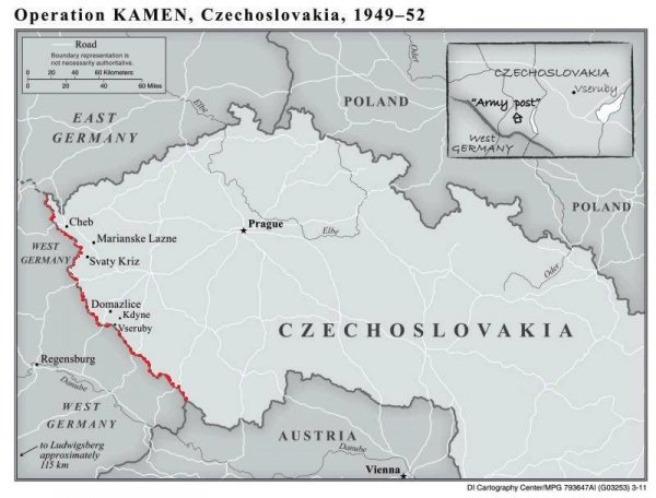 Mapa Akce Kámen i s lokalitami falešných přechodů