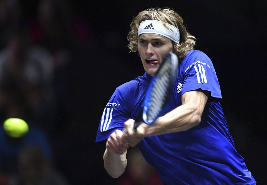 Alexander Zverev během zápase Laver Cupu