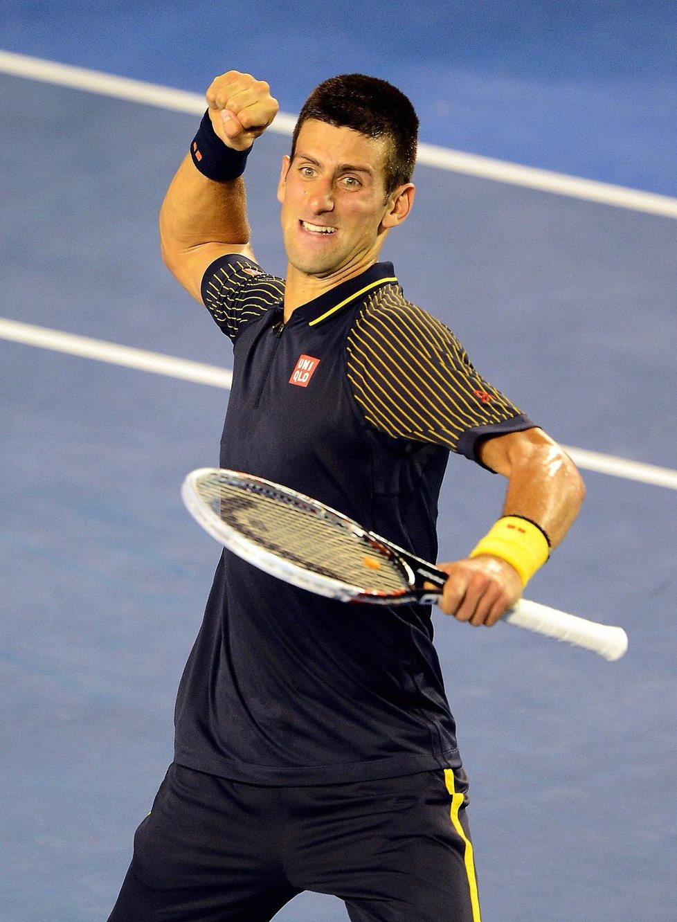 Už je ve finále! Novak Djokovič slaví postup do finále Australian Open.