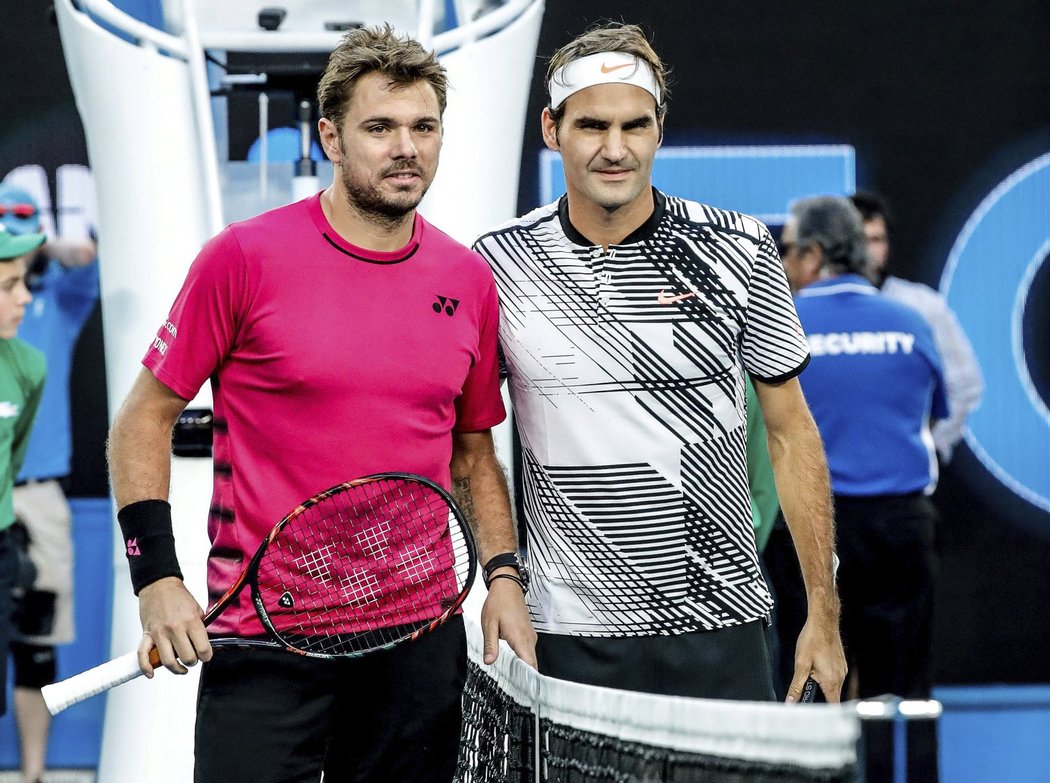 Stan Wawrinka a Roger Federer zapózovali před semifinále Australian Open