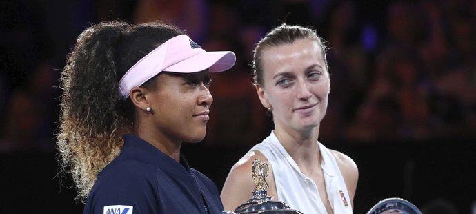 Vítězka Naomi Ósakaová a Petra Kvitová po finále Australian Open