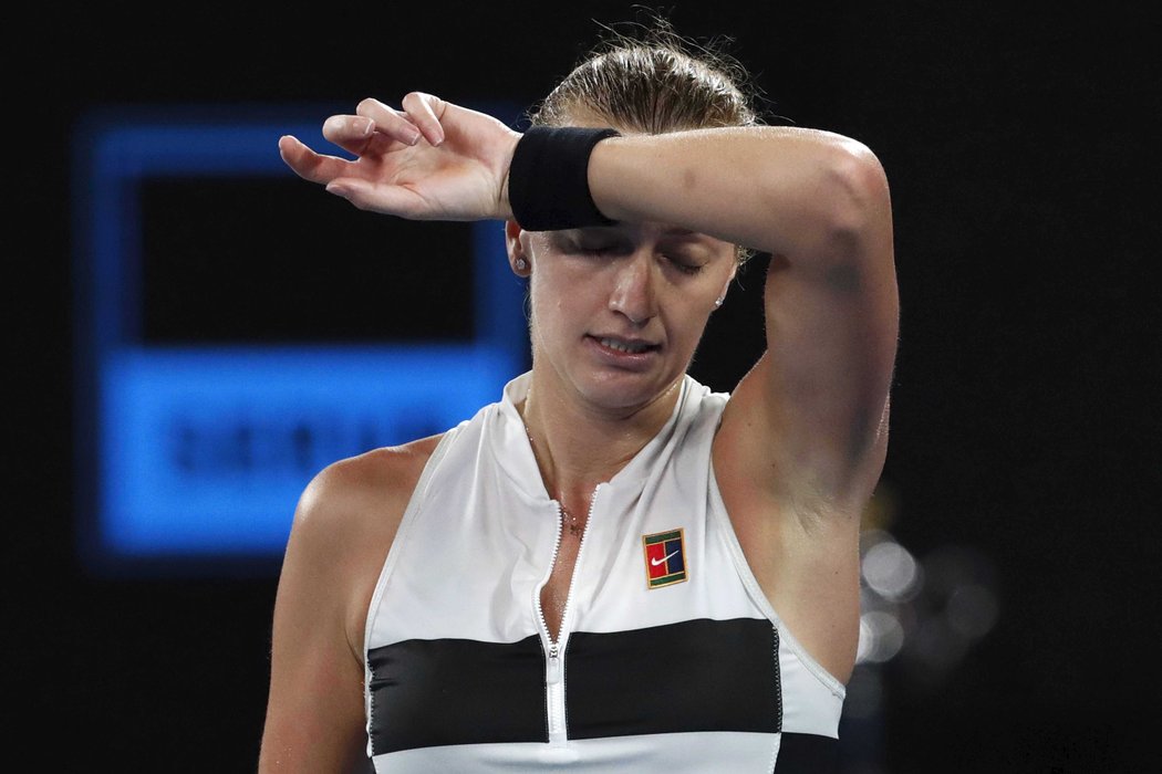 Petra Kvitová při finálové bitvě na Australian Open