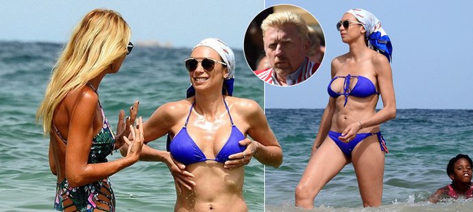 Boris Becker vyrazil se svojí manželkou a syny na Ibizu. Lilly málem upadl vrchní díl plavek!