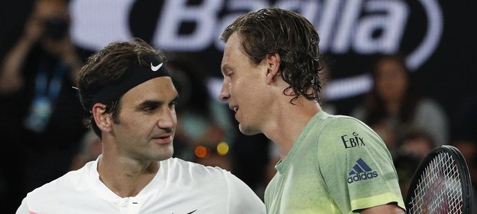 Roger Federer a Tomáš Berdych po čtvrtfinále Australian Open