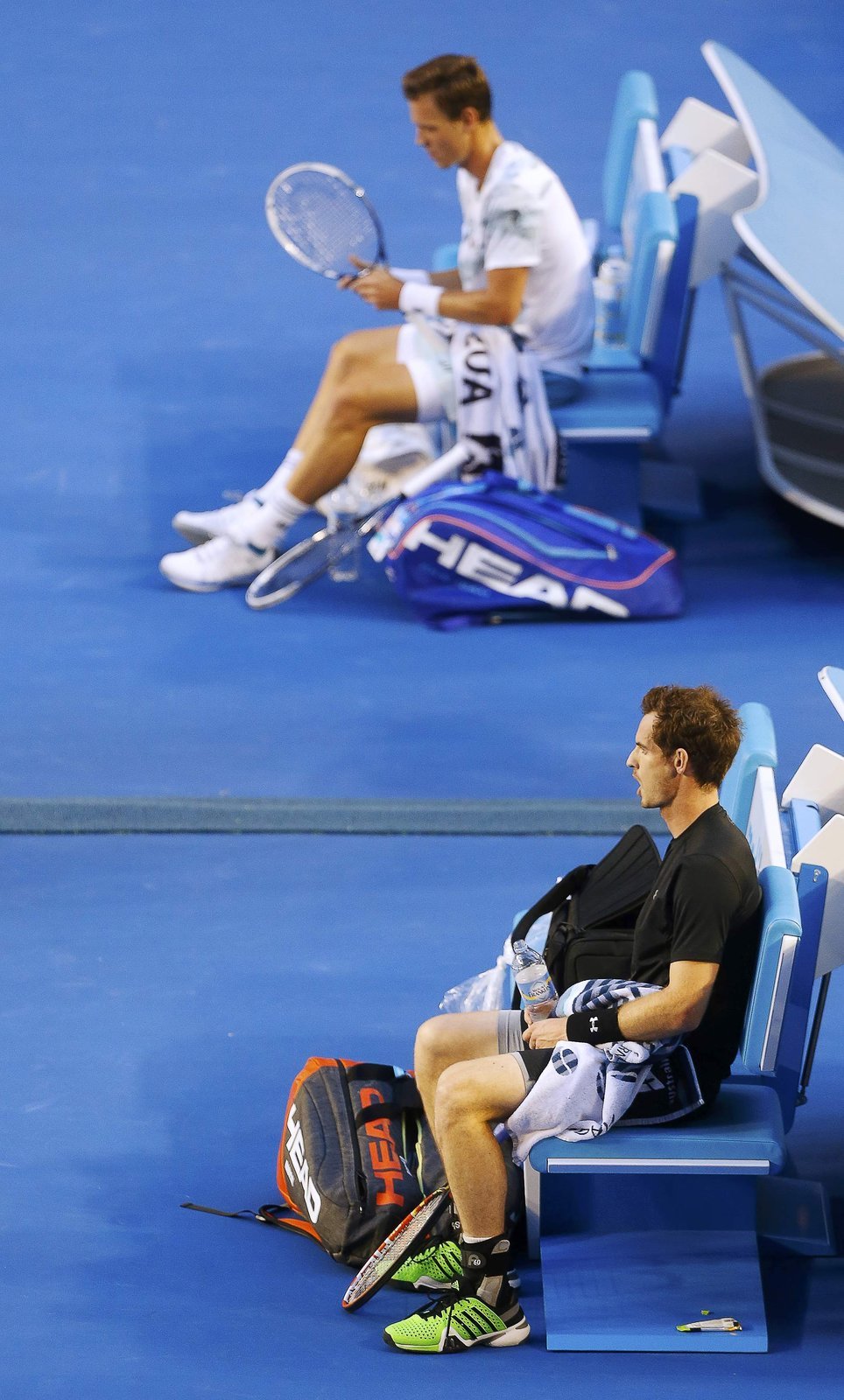 Tomáš Berdych a Andy Murray během semifinále Australian Open